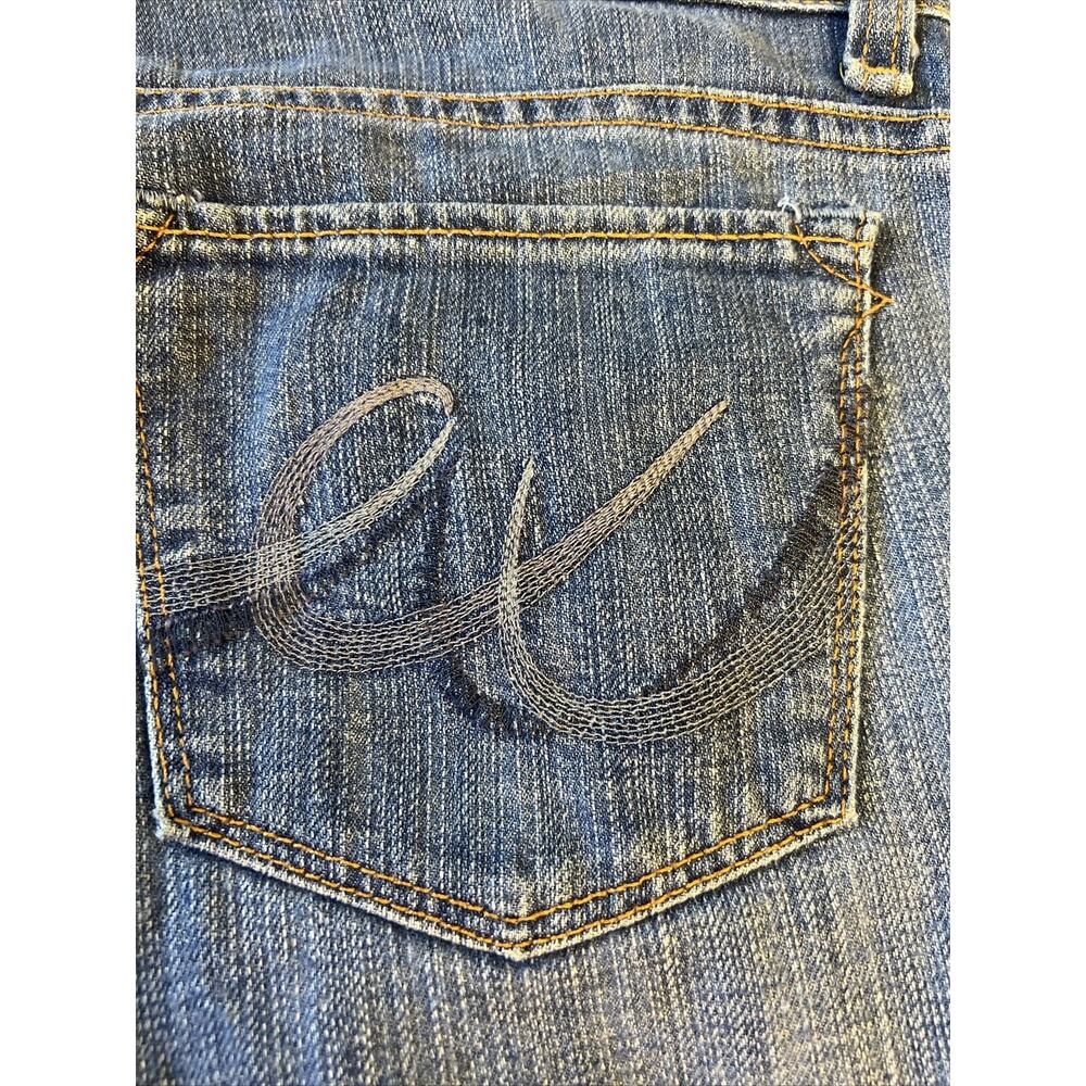 Womens flared blue jeans medium wash size 4 short By "X2 Quality Denim".